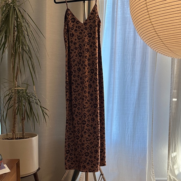 A New Day Leopard Print Satin Slip Dress - Picture 2 of 3